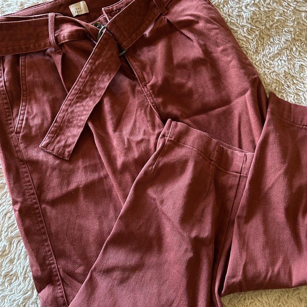 a new day Rust Red Pants with Belt